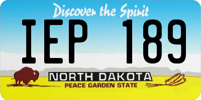 ND license plate IEP189