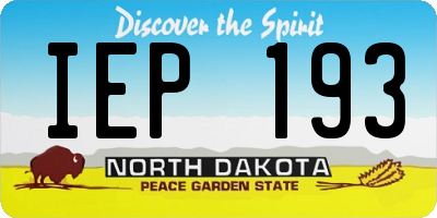 ND license plate IEP193