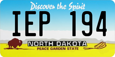 ND license plate IEP194