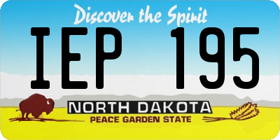 ND license plate IEP195