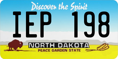 ND license plate IEP198