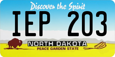 ND license plate IEP203