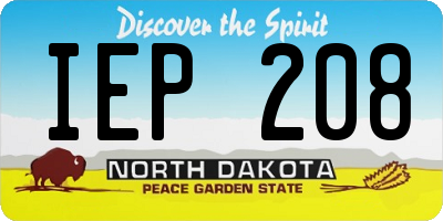 ND license plate IEP208