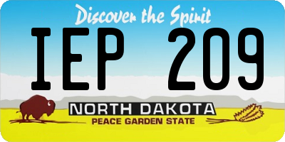 ND license plate IEP209