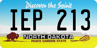 ND license plate IEP213