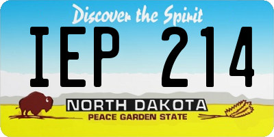 ND license plate IEP214