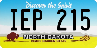 ND license plate IEP215