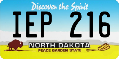 ND license plate IEP216