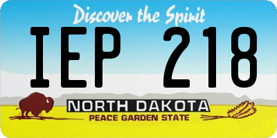 ND license plate IEP218