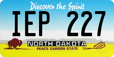 ND license plate IEP227
