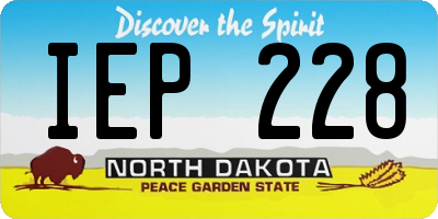 ND license plate IEP228