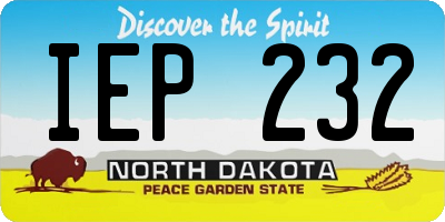 ND license plate IEP232