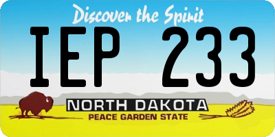 ND license plate IEP233