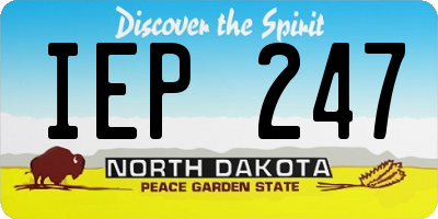 ND license plate IEP247