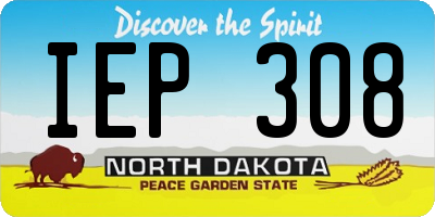 ND license plate IEP308