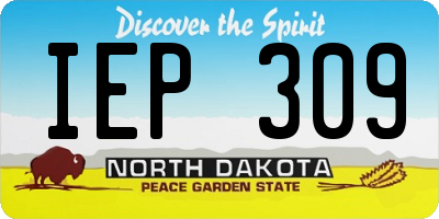 ND license plate IEP309