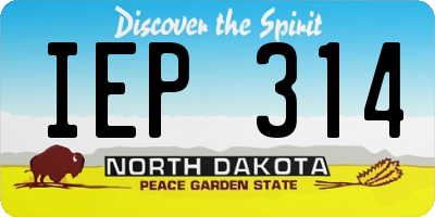 ND license plate IEP314