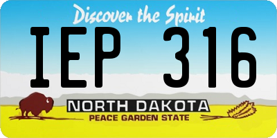 ND license plate IEP316