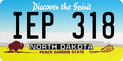 ND license plate IEP318