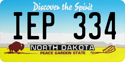 ND license plate IEP334