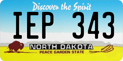 ND license plate IEP343