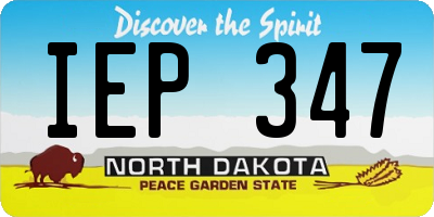ND license plate IEP347