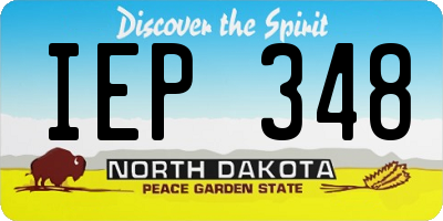 ND license plate IEP348