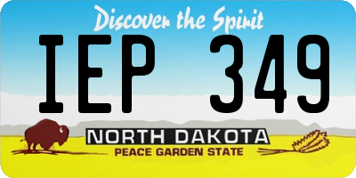 ND license plate IEP349