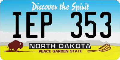 ND license plate IEP353