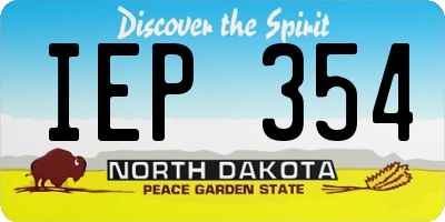 ND license plate IEP354