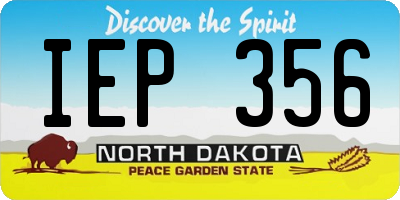 ND license plate IEP356