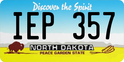ND license plate IEP357