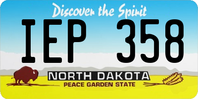 ND license plate IEP358