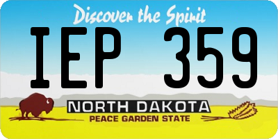 ND license plate IEP359
