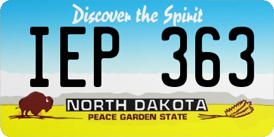 ND license plate IEP363