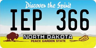 ND license plate IEP366