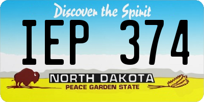 ND license plate IEP374