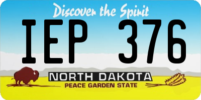 ND license plate IEP376