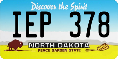 ND license plate IEP378