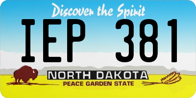 ND license plate IEP381