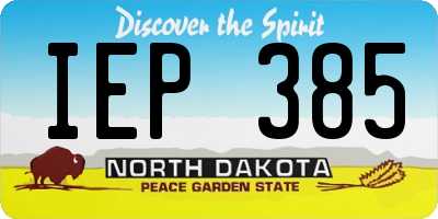 ND license plate IEP385