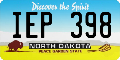 ND license plate IEP398