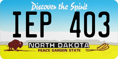 ND license plate IEP403