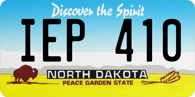 ND license plate IEP410