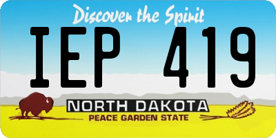 ND license plate IEP419