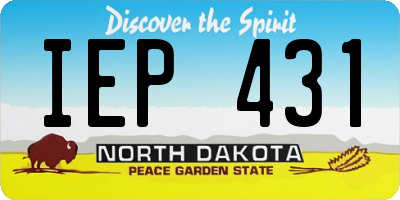 ND license plate IEP431
