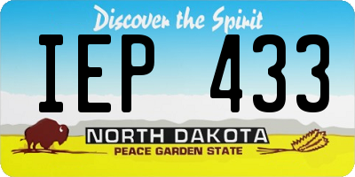 ND license plate IEP433