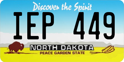ND license plate IEP449