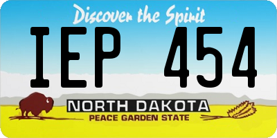ND license plate IEP454