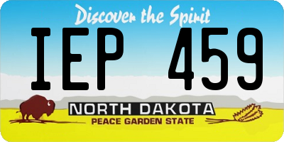 ND license plate IEP459